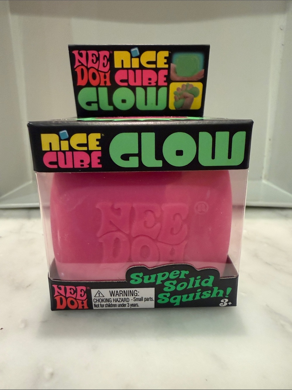 NWT NEEDOH Nice Cube Glow Squishy Toy - Pink